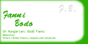 fanni bodo business card